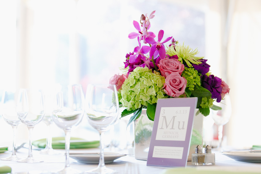 museum of science boston wedding table place card centerpiece