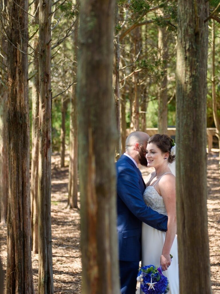 wedding in woods nature