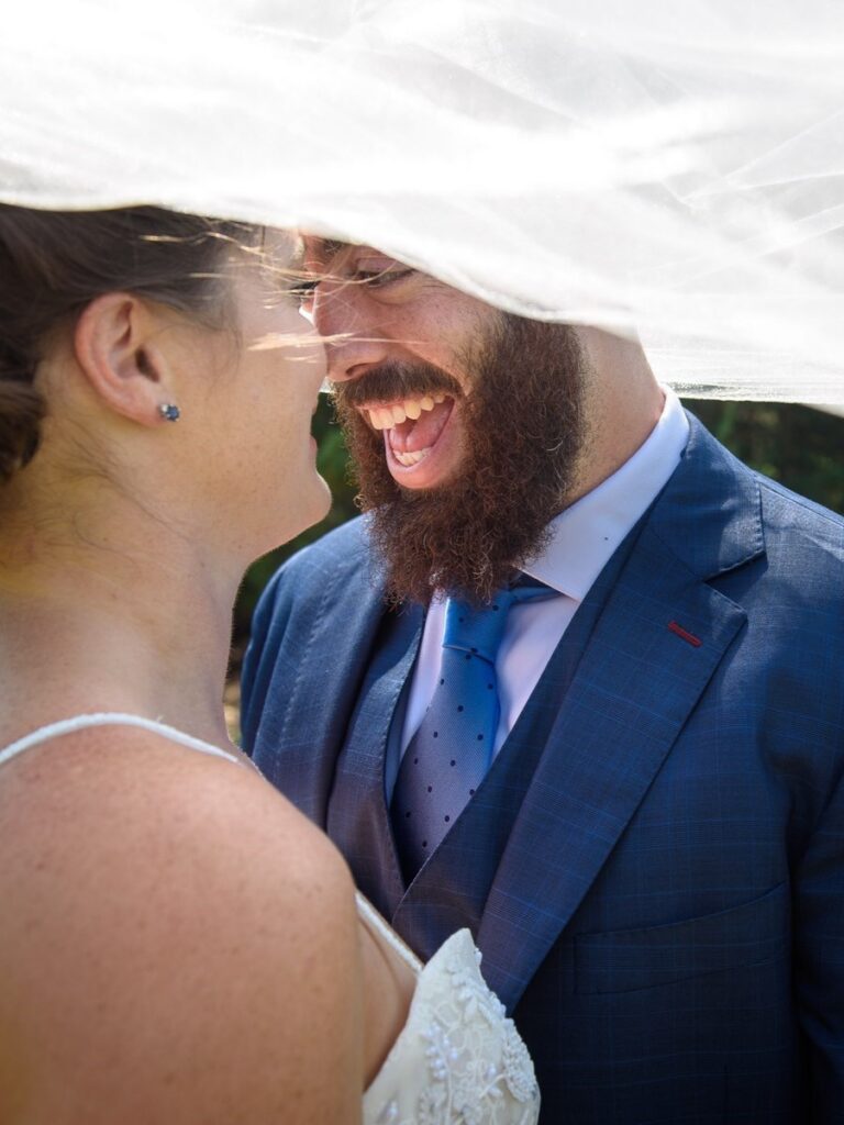 wedding photo under veil
