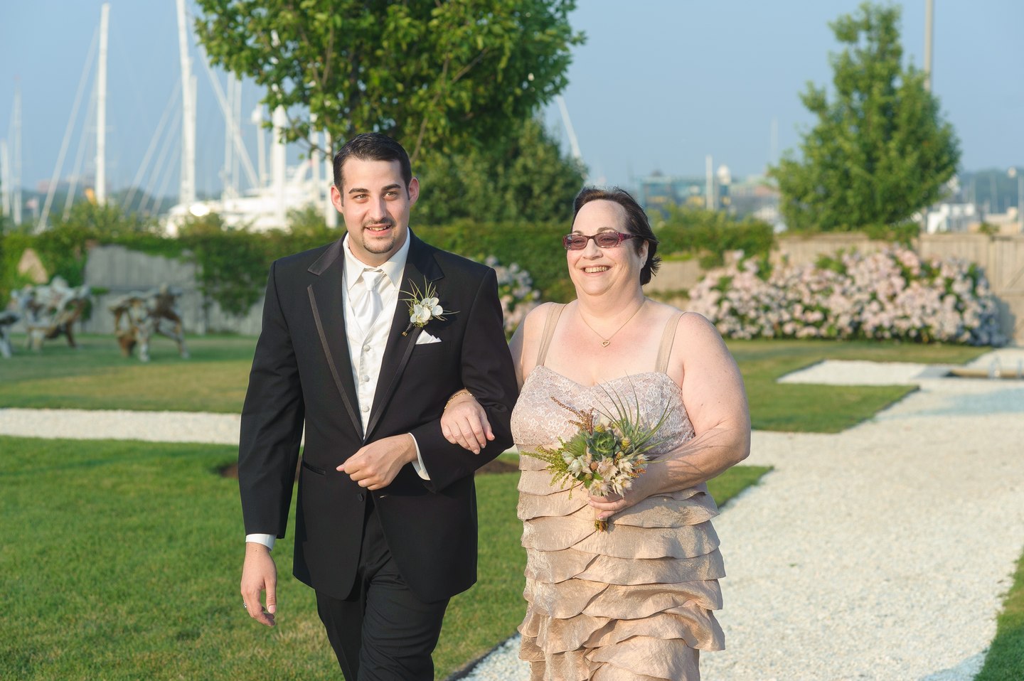 belle mer gay wedding ceremony mom walk down aisle