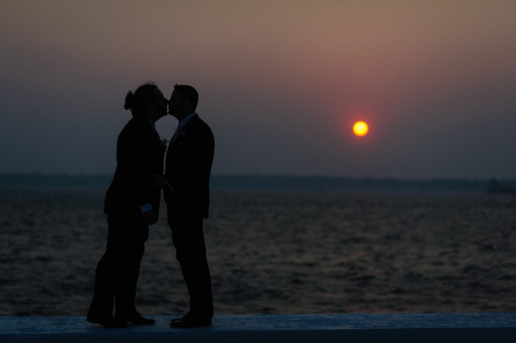 belle mer gay wedding sunset newport ri